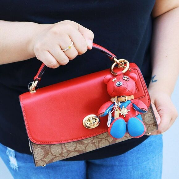NWT Coach Marvel Capitan America Plush keychain Bag Charm - Picture 1 of 7